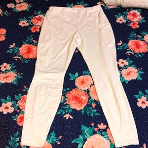 White Athletic Full Length Leggings
